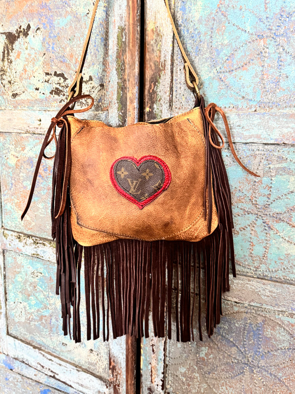 Trailing Hearts LV fringe bag