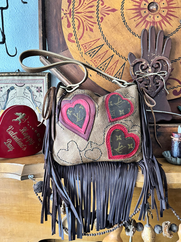 Trailing Hearts LV fringe bag